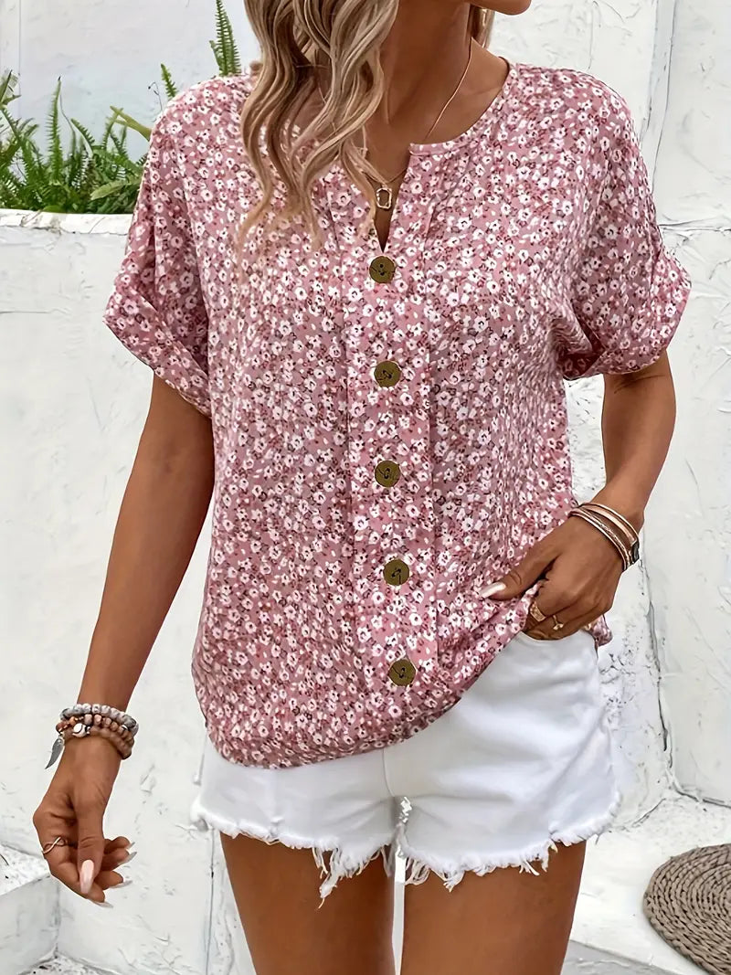 SYLVIE | FLORAL BUTTON-UP BLOUSE