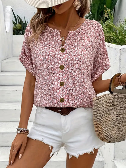 SYLVIE | FLORAL BUTTON-UP BLOUSE