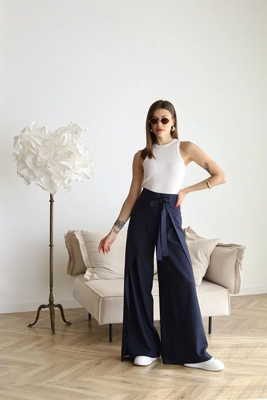 JUNE | WIDE-LEG PANTS IN COTTON-LINEN BLEND