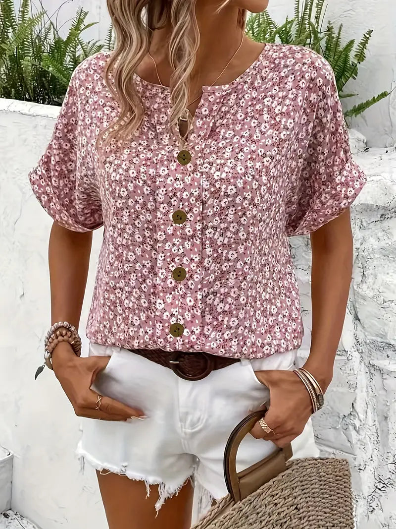 SYLVIE | FLORAL BUTTON-UP BLOUSE