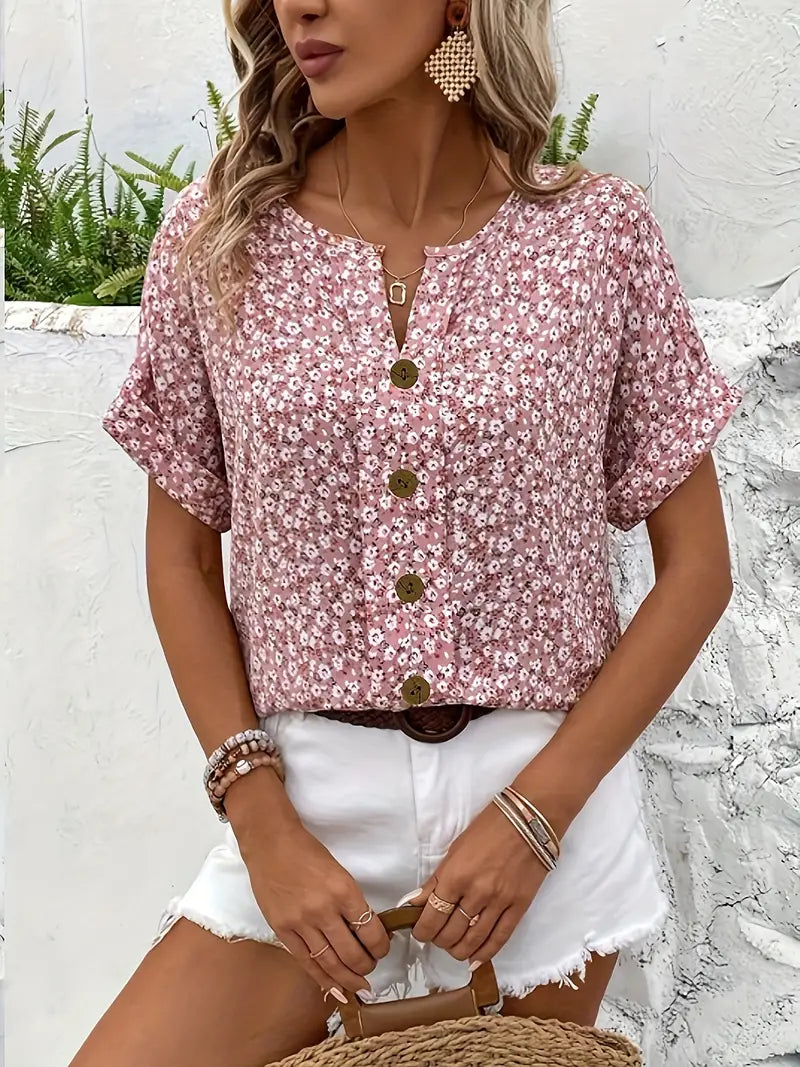 SYLVIE | FLORAL BUTTON-UP BLOUSE