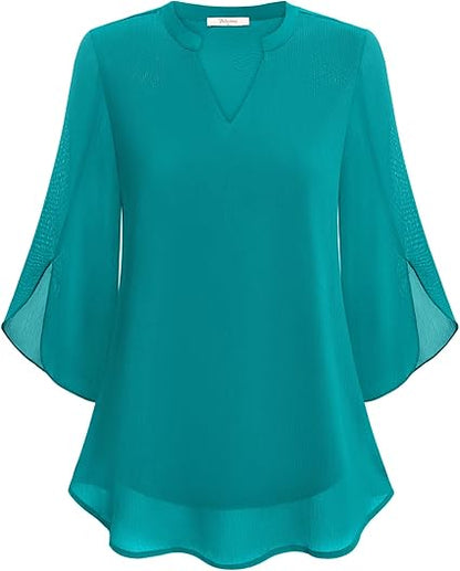 BEVERLEY | DOUBLE LAYERS CHIFFON BLOUSE