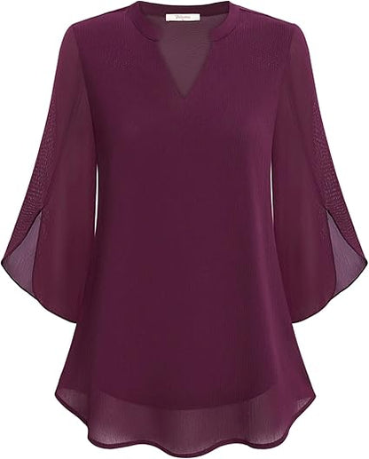 BEVERLEY | DOUBLE LAYERS CHIFFON BLOUSE