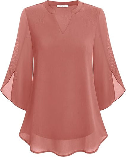 BEVERLEY | DOUBLE LAYERS CHIFFON BLOUSE