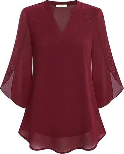 BEVERLEY | DOUBLE LAYERS CHIFFON BLOUSE