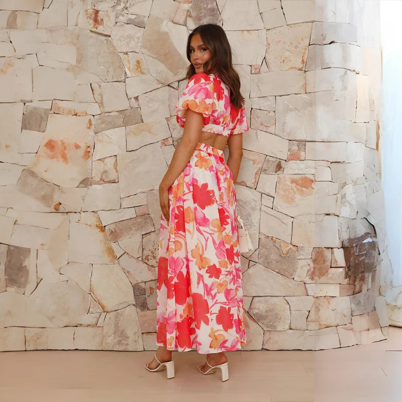 FIONA | FLORAL CUT-OUT MIDI DRESS