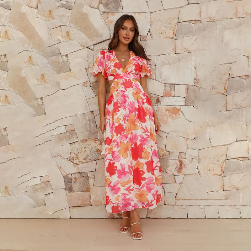 FIONA | FLORAL CUT-OUT MIDI DRESS