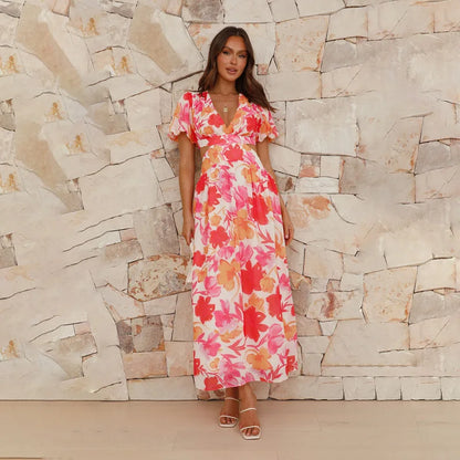 FIONA | FLORAL CUT-OUT MIDI DRESS