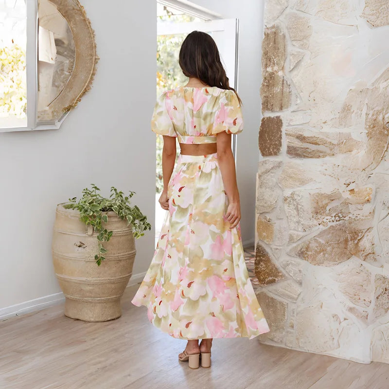 FIONA | FLORAL CUT-OUT MIDI DRESS