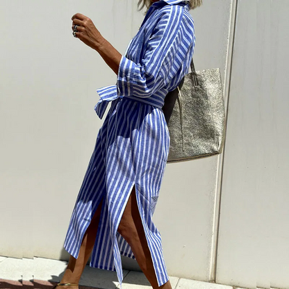 PENNY | STRIPED SHIRT DRESS