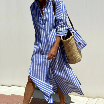 PENNY | STRIPED SHIRT DRESS