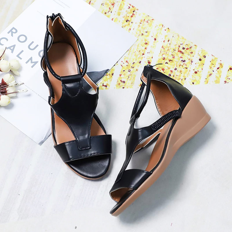 SOPHIE | ORTHOPAEDIC LEATHER SANDALS WITH HEEL