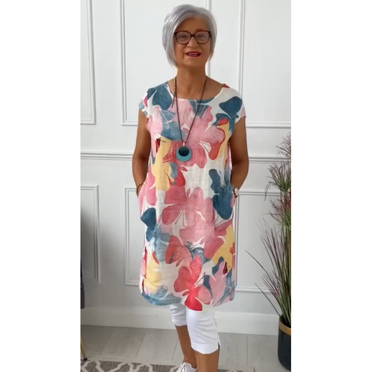 VALERIE | COMFORTABLE DRESS WITH BUTTERFLY PRINT